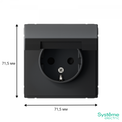 Розетка ArtGallery 16А IP20 с заземл. защ. шторки с крышкой механизм карбон SE GAL001046 GAL001046