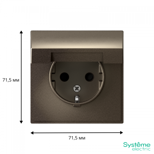 Розетка ArtGallery 16А IP20 с заземл. защ. шторки с крышкой механизм мокко SE GAL000646 GAL000646