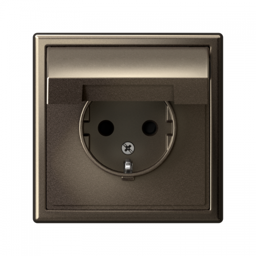 Розетка ArtGallery 16А IP20 с заземл. защ. шторки с крышкой механизм мокко SE GAL000646 GAL000646