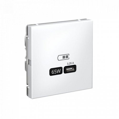 Розетка USB ArtGallery тип C 65Вт QC PD высокоскор. ЗУ механизм бел. SE GAL000127 GAL000127
