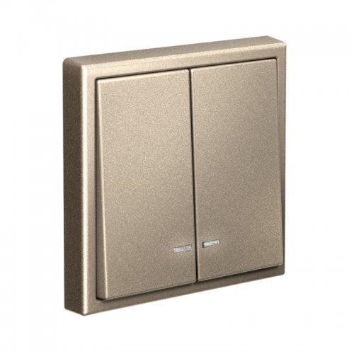 Выключатель 2-кл. ArtGallery (сх. 5а) 10AX с подсветкой механизм шампань SE GAL000553 GAL000553