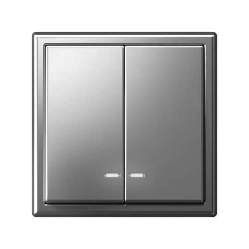 Выключатель 2-кл. ArtGallery (сх. 5а) 10AX с подсветкой механизм сталь SE GAL000953 GAL000953