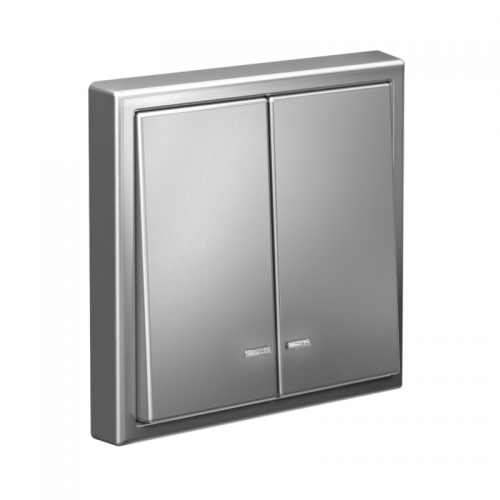 Выключатель 2-кл. ArtGallery (сх. 5а) 10AX с подсветкой механизм сталь SE GAL000953 GAL000953