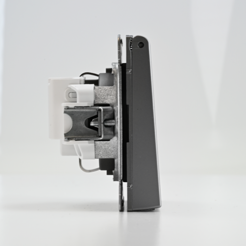 Розетка ArtGallery 16А IP20 с заземл. защ. шторки с крышкой механизм сталь SE GAL000946 GAL000946