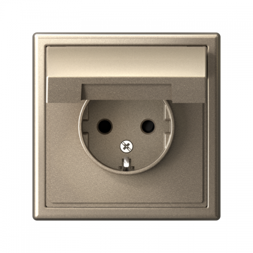 Розетка ArtGallery 16А IP20 с заземл. защ. шторки с крышкой механизм шампань SE GAL000546 GAL000546