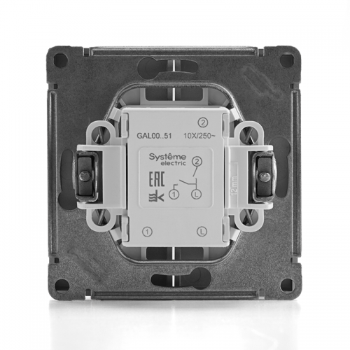 Выключатель 2-кл. ArtGallery (сх. 5) 10AX механизм алюм. SE GAL000351 GAL000351