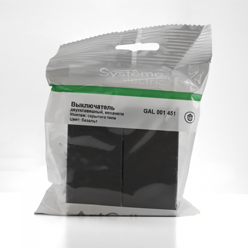 Выключатель 2-кл. ArtGallery (сх. 5) 10AX механизм базальт SE GAL001451 GAL001451