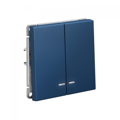 Выключатель 2-кл. ArtGallery (сх. 5а) 10AX с подсветкой механизм аквамарин SE GAL001153 GAL001153