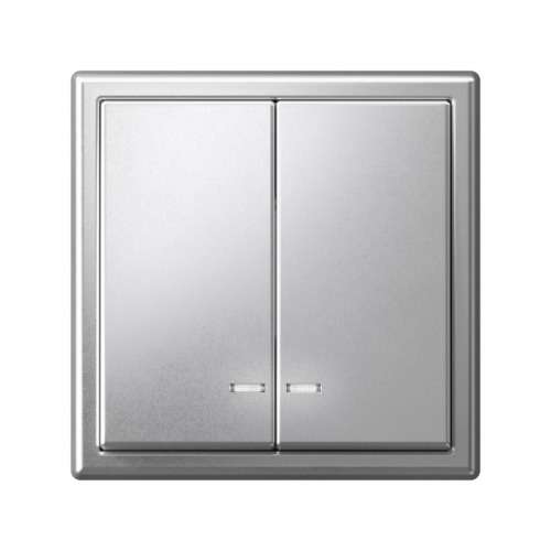 Выключатель 2-кл. ArtGallery (сх. 5а) 10AX с подсветкой механизм алюм. SE GAL000353 GAL000353