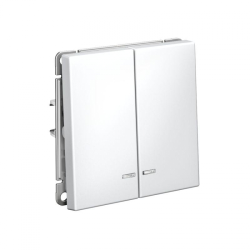 Выключатель 2-кл. ArtGallery (сх. 5а) 10AX с подсветкой механизм бел. SE GAL000153 GAL000153