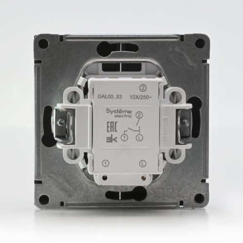 Выключатель 2-кл. ArtGallery (сх. 5а) 10AX с подсветкой механизм карбон SE GAL001053 GAL001053