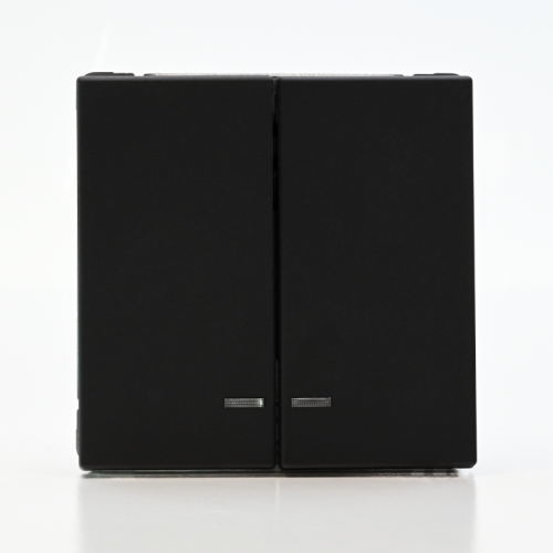 Выключатель 2-кл. ArtGallery (сх. 5а) 10AX с подсветкой механизм карбон SE GAL001053 GAL001053