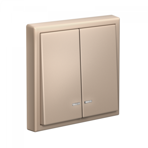 Выключатель 2-кл. ArtGallery (сх. 5а) 10AX с подсветкой механизм песочн. SE GAL001253 GAL001253