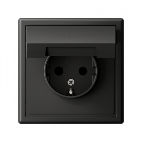 Розетка ArtGallery 16А IP20 с заземл. защ. шторки с крышкой механизм базальт SE GAL001446 GAL001446