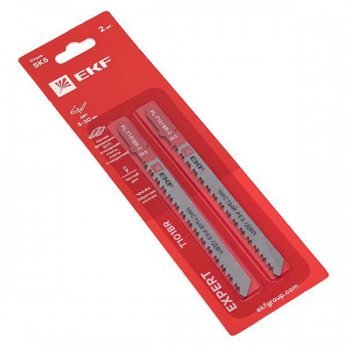 Пилка для электролобзика обратные T101BR (чистовой рез по ДВП)(SK5) (уп.2шт) Expert EKF pl-t101br-2 pl-t101br-2