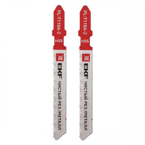 Пилка для электролобзика прямые T118A (чистовой рез по металлу)(HSS) (уп.2шт) Expert EKF pl-t118a-2 pl-t118a-2
