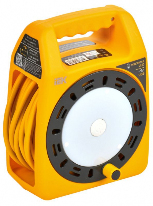 Удлинитель на катушке 3х15м с заземл. Industrial УК15 2P+PE 3х1.5кв.мм USBх2 LED термозащита IEK IN-KP24-16-03-15-UL IN-KP24-16-03-15-UL
