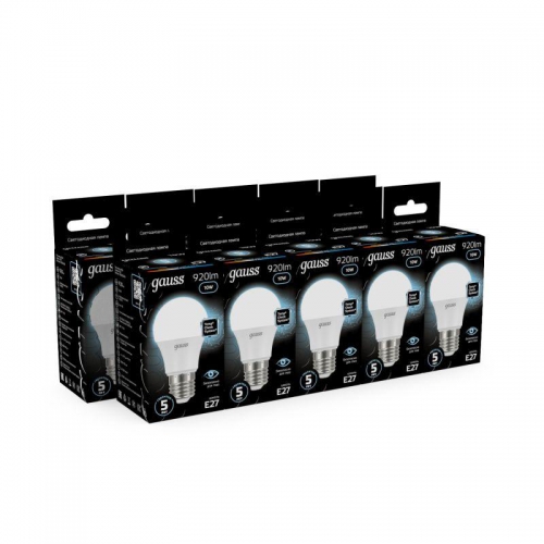 Лампа светодиодная Black 10Вт A60 4100К нейтр. бел. E27 920лм GAUSS 102502210 102502210