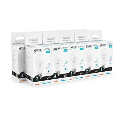 Лампа светодиодная Elementary 25Вт A67 4100К нейтр. бел. E27 2100лм GAUSS 73225 73225