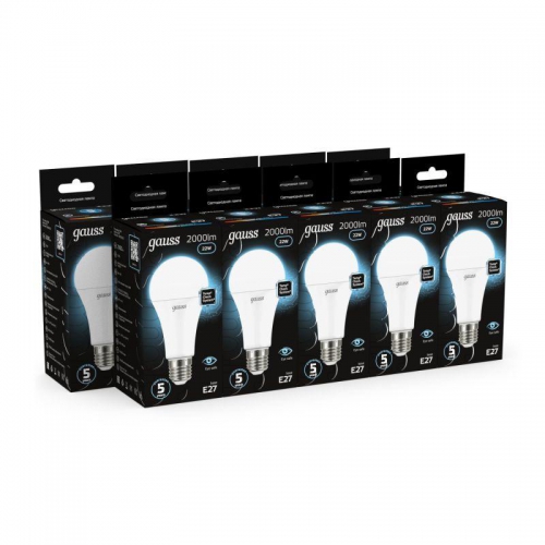 Лампа светодиодная Black 22Вт A70 4100К нейтр. бел. E27 2000лм GAUSS 102502222 102502222