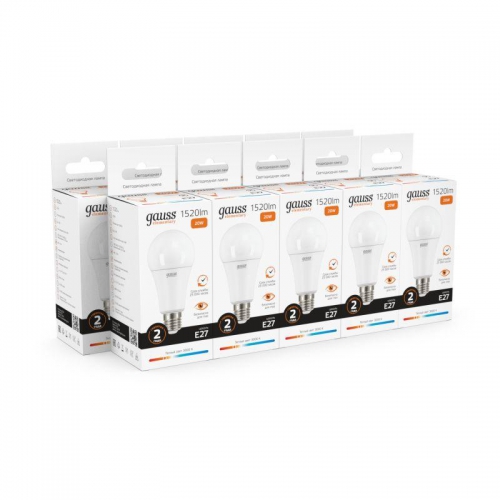 Лампа светодиодная Elementary 20Вт A60 3000К тепл. бел. E27 1520лм GAUSS 23219 23219