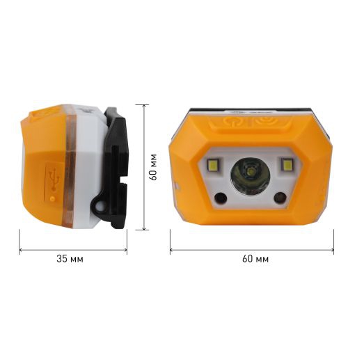 Фонарь аккумуляторный налобный Рабочие Практик GA-810 3Вт сенсорный аккум. micro-USB Эра Б0052318 Б0052318