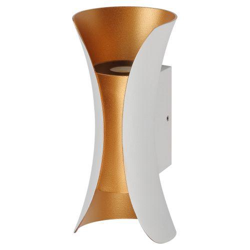 Светильник светодиодный WL42 WH+GD 10Вт 3500К IP54 для интерьера/фасадов бел./зол. Эра Б0054421 Б0054421