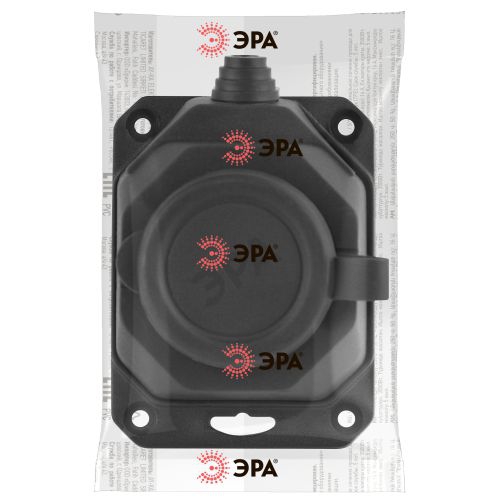 Колодка удлинителя 1-м с заземл. 16А IP44 K-1e-B-IP44 каучук черн. Эра Б0044543 Б0044543