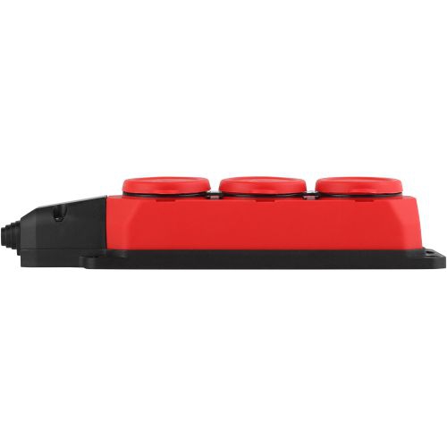 Колодка удлинителя 3-м с заземл. 16А IP44 K-3e-RED-IP44 каучук красн. Эра Б0044552 Б0044552