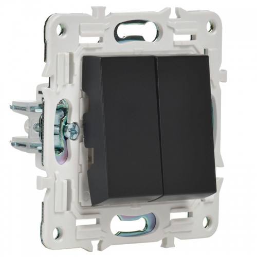 Выключатель проходной 2-кл. SKANDY 10А SK-V05Bl черн. IEK SK-V22-0-10-K02 SK-V22-0-10-K02