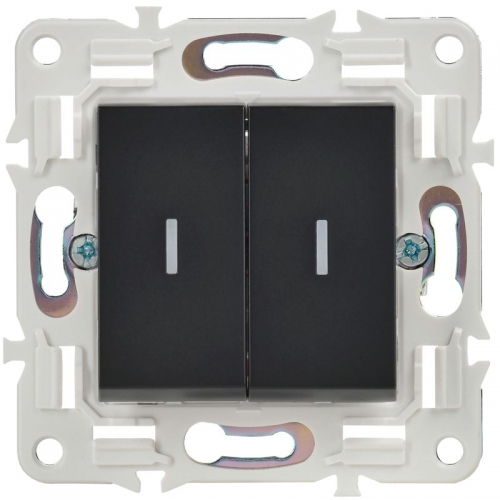 Выключатель проходной 2-кл. SKANDY 10А SK-V10Bl с индикацией черн. IEK SK-V22-1-10-K02 SK-V22-1-10-K02