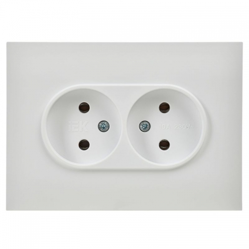 Розетка 2-м SKANDY 10А без заземл. без защ. шторок в сборе SK-R10W арктич. бел. IEK SK-R20-10-K01-F SK-R20-10-K01-F