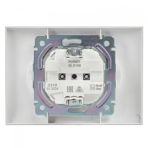 Розетка 2-м SKANDY 10А без заземл. без защ. шторок в сборе SK-R10W арктич. бел. IEK SK-R20-10-K01-F SK-R20-10-K01-F