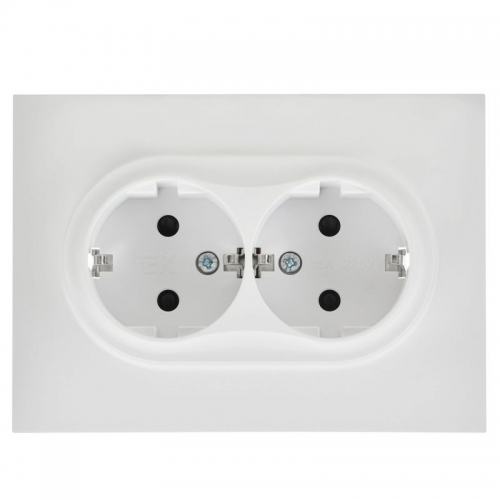 Розетка 2-м SKANDY 16А с заземл. защ. штроки в сборе SK-R07W арктич. бел. IEK SK-R24-16-K01-F SK-R24-16-K01-F