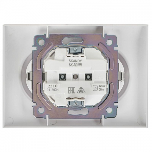 Розетка 2-м SKANDY 16А с заземл. защ. штроки в сборе SK-R07W арктич. бел. IEK SK-R24-16-K01-F SK-R24-16-K01-F