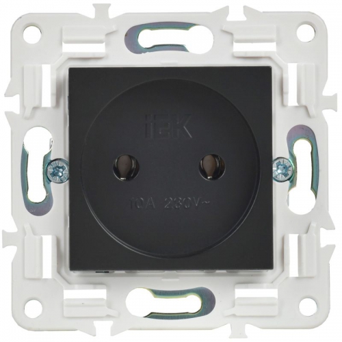 Розетка SKANDY 10А без заземл. без защ. шторок SK-R02Bl черн. IEK SK-R10-10-K02 SK-R10-10-K02