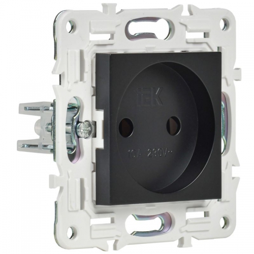 Розетка SKANDY 10А без заземл. без защ. шторок SK-R02Bl черн. IEK SK-R10-10-K02 SK-R10-10-K02