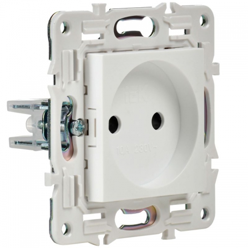 Розетка SKANDY 10А без заземл. без защ. шторок SK-R02W арктич. бел. IEK SK-R10-10-K01 SK-R10-10-K01