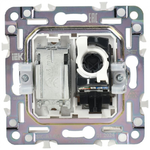 Розетка двойная TV+RJ45 кат.5E SKANDY SK-A14W арктич. бел. IEK SK-AK20-1-K01 SK-AK20-1-K01