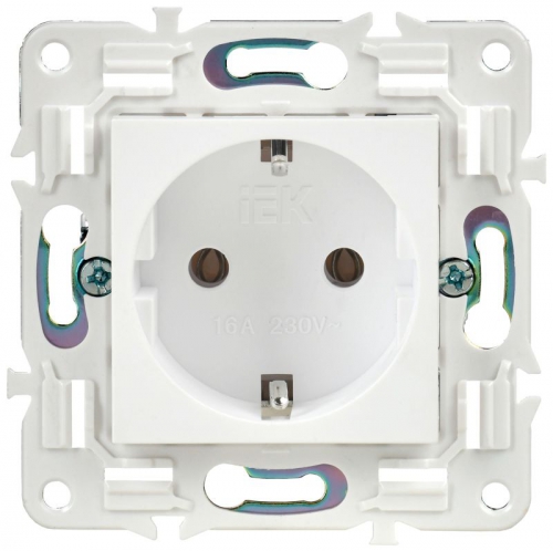 Розетка SKANDY 16А с заземл. без защ. шторок SK-R05W арктич. бел. IEK SK-R11-16-K01 SK-R11-16-K01