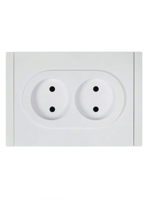 Розетка 2-м СП FORTE&PIANO FP226 10А без заземл. без защ. шторок безвинт. крепл. бел. IEK FP-R20-10-1-K01 FP-R20-10-1-K01