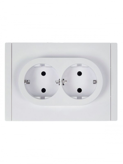 Розетка 2-м СП FORTE&PIANO FP224 16А с заземл. без защ. шторок безвинт. крепл. бел. IEK FP-R21-16-1-K01 FP-R21-16-1-K01