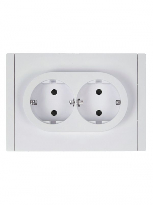 Розетка 2-м СП FORTE&PIANO FP223 16А с заземл. защ. шторки безвинт. крепл. бел. IEK FP-R24-16-1-K01 FP-R24-16-1-K01