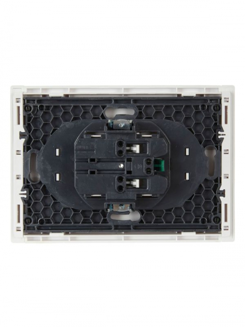 Розетка 2-м СП FORTE&PIANO FP223 16А с заземл. защ. шторки безвинт. крепл. бел. IEK FP-R24-16-1-K01 FP-R24-16-1-K01