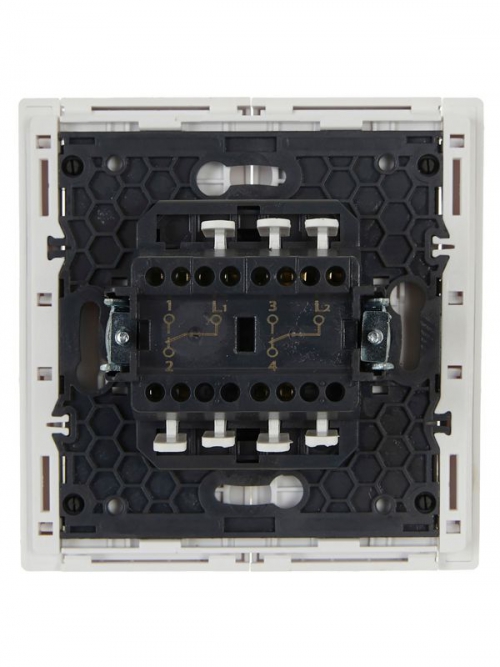 Выключатель проходной 2-кл. СП FORTE&PIANO 10А FP207 бел. IEK FP-V22-0-10-1-K01 FP-V22-0-10-1-K01