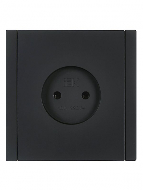 Розетка 1-м СП FORTE&PIANO FP118 10А без заземл. без защ. шторок винт. крепл. черн. IEK FP-R10-10-K02 FP-R10-10-K02