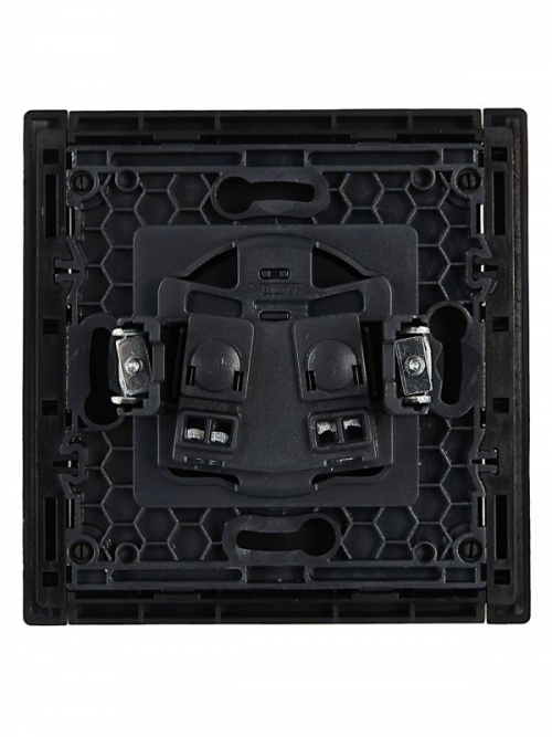 Розетка 1-м СП FORTE&PIANO FP118 10А без заземл. без защ. шторок винт. крепл. черн. IEK FP-R10-10-K02 FP-R10-10-K02