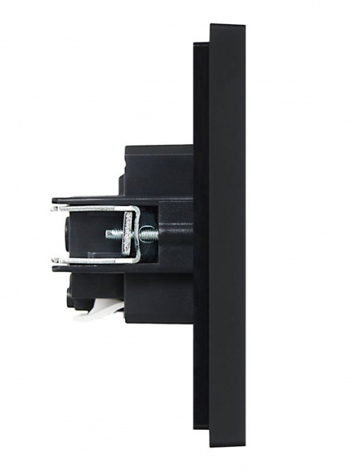 Розетка СП FORTE&PIANO FP114 16А с заземл. без защ. шторок безвинт. крепл. черн. IEK FP-R11-16-1-K02 FP-R11-16-1-K02