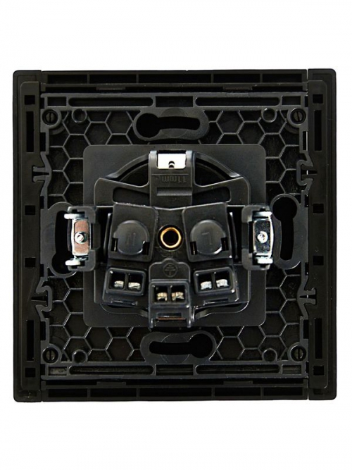 Розетка СП FORTE&PIANO FP116 16А с заземл. без защ. шторок винт. крепл. черн. IEK FP-R11-16-K02 FP-R11-16-K02