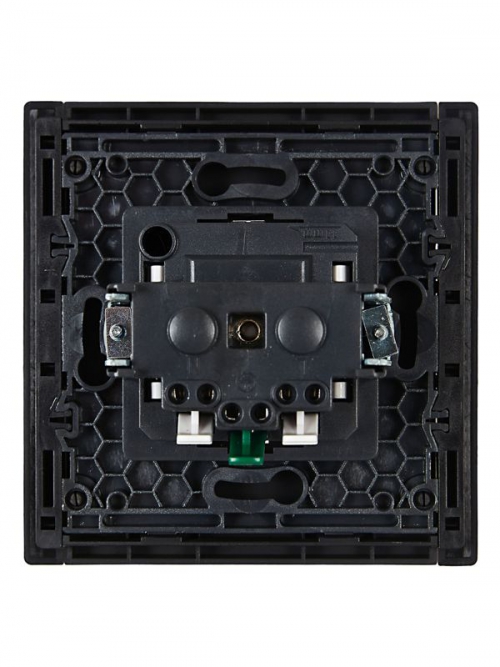 Розетка СП FORTE&PIANO FP113 16А с заземл. защ. шторки безвинт. крепл. черн. IEK FP-R14-16-1-K02 FP-R14-16-1-K02